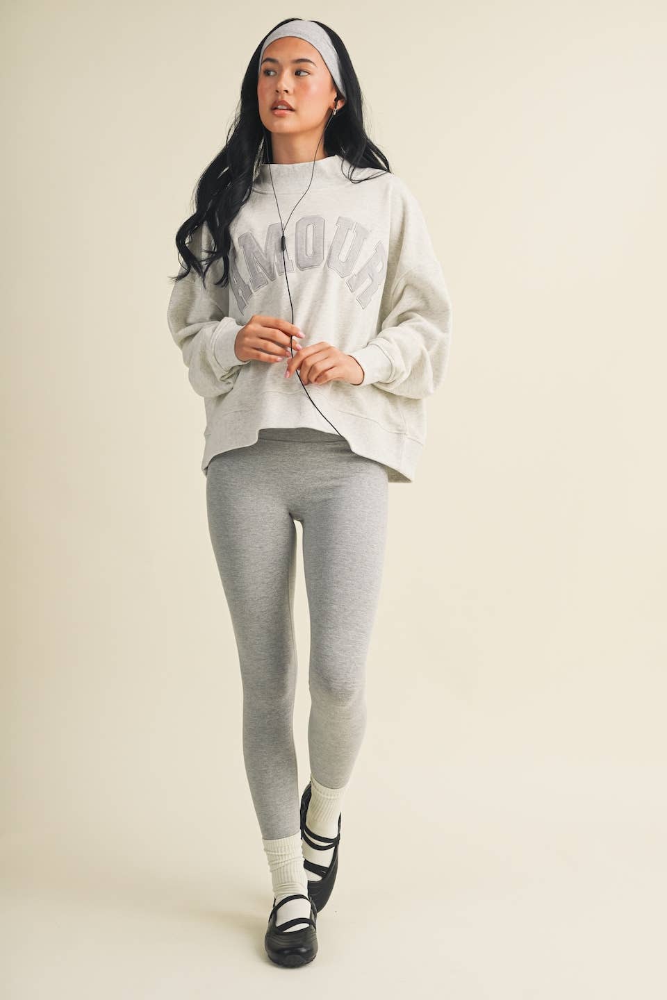 Amour Oversized Mock Neck Sweatshirt
