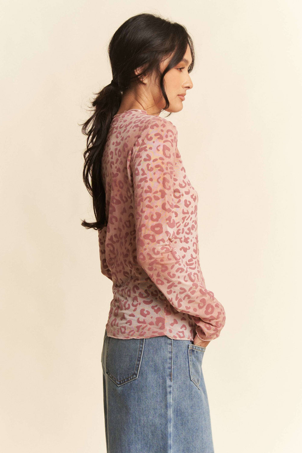 PLUS LEOPARD PRINT TEXTURED LAYERING TOP