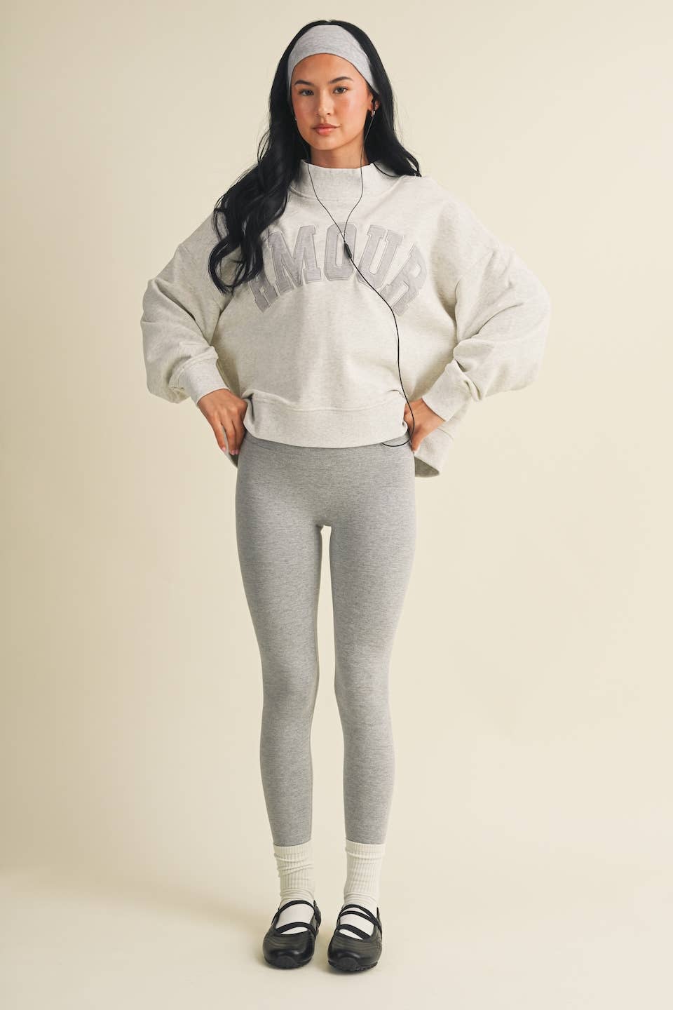 Amour Oversized Mock Neck Sweatshirt