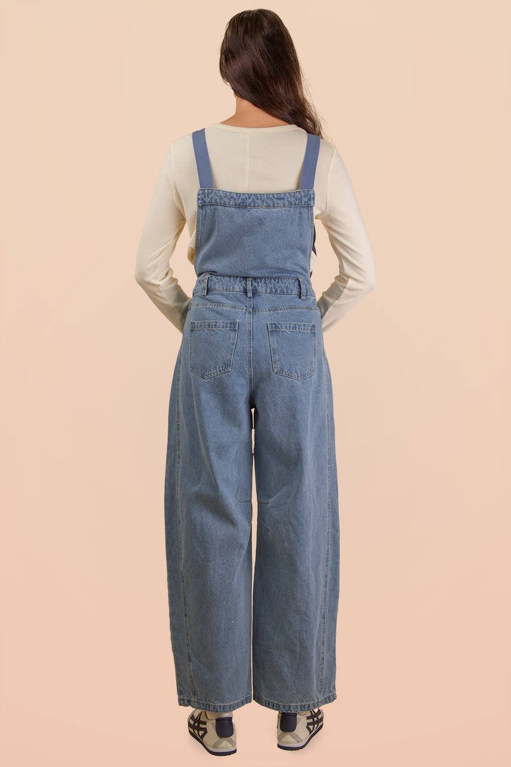 Leopard Print & Denim Barrel Leg Overall