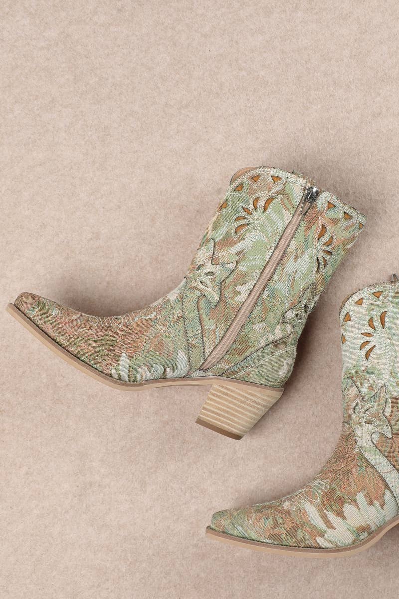 AMARYLLIS ARTISTIC JACQUARD FABRIC WESTERN BOOTS