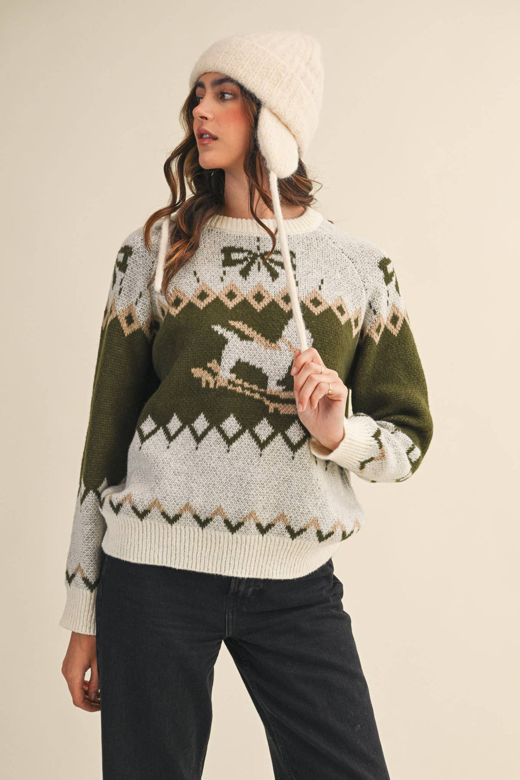 DOG MOTIF SWEATER PULLOVER