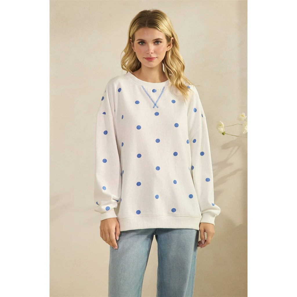 Polka Dot French Terry Top