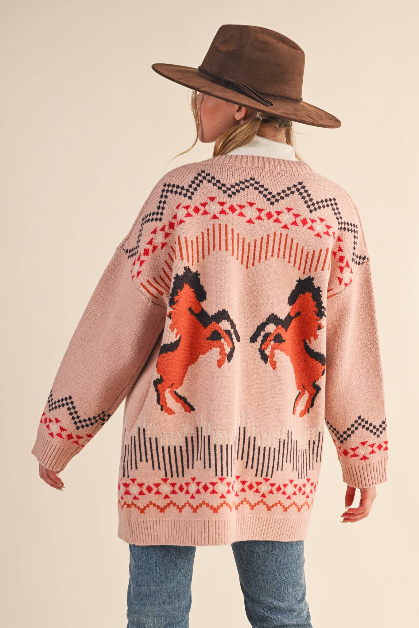 WESTERN MOTIF SWEATER CARDIGAN