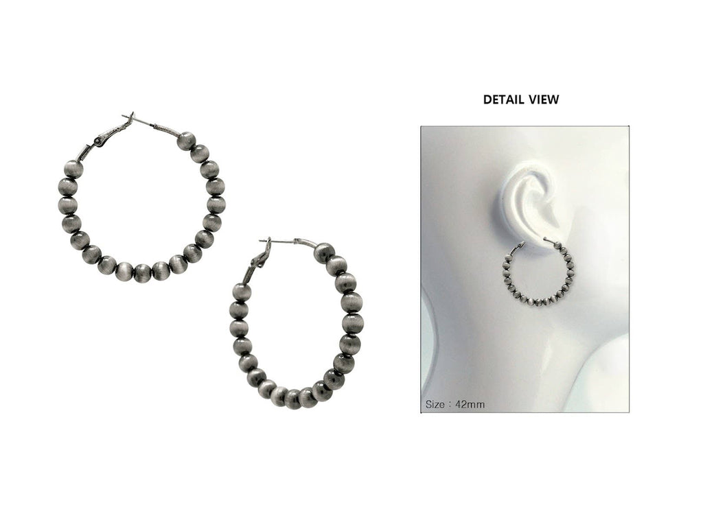 1.65” Navajo Pearl Hoops Earrings