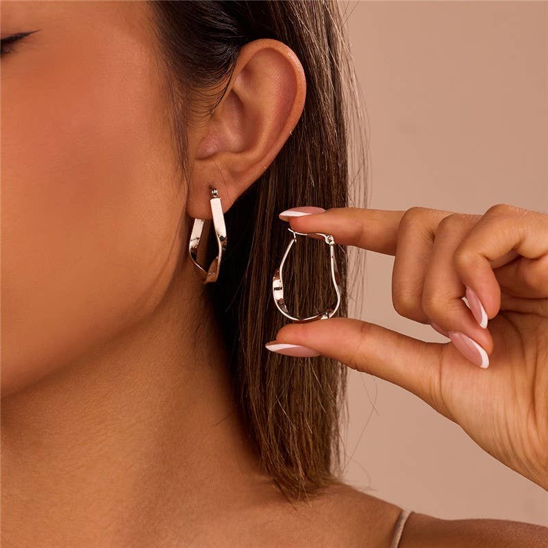 18K STAINLESS STEEL WATERPROOF TARNISH FREE HOOPS