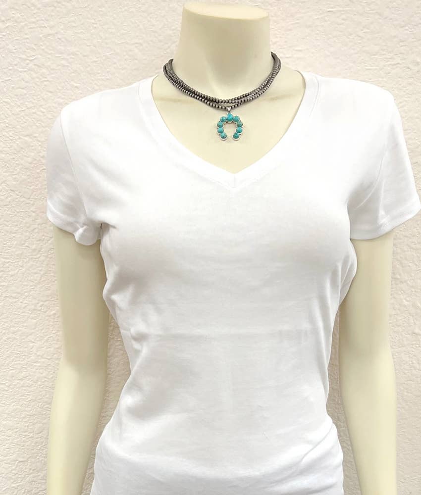 15" 3-strand Squash Naja Turquoise Necklace