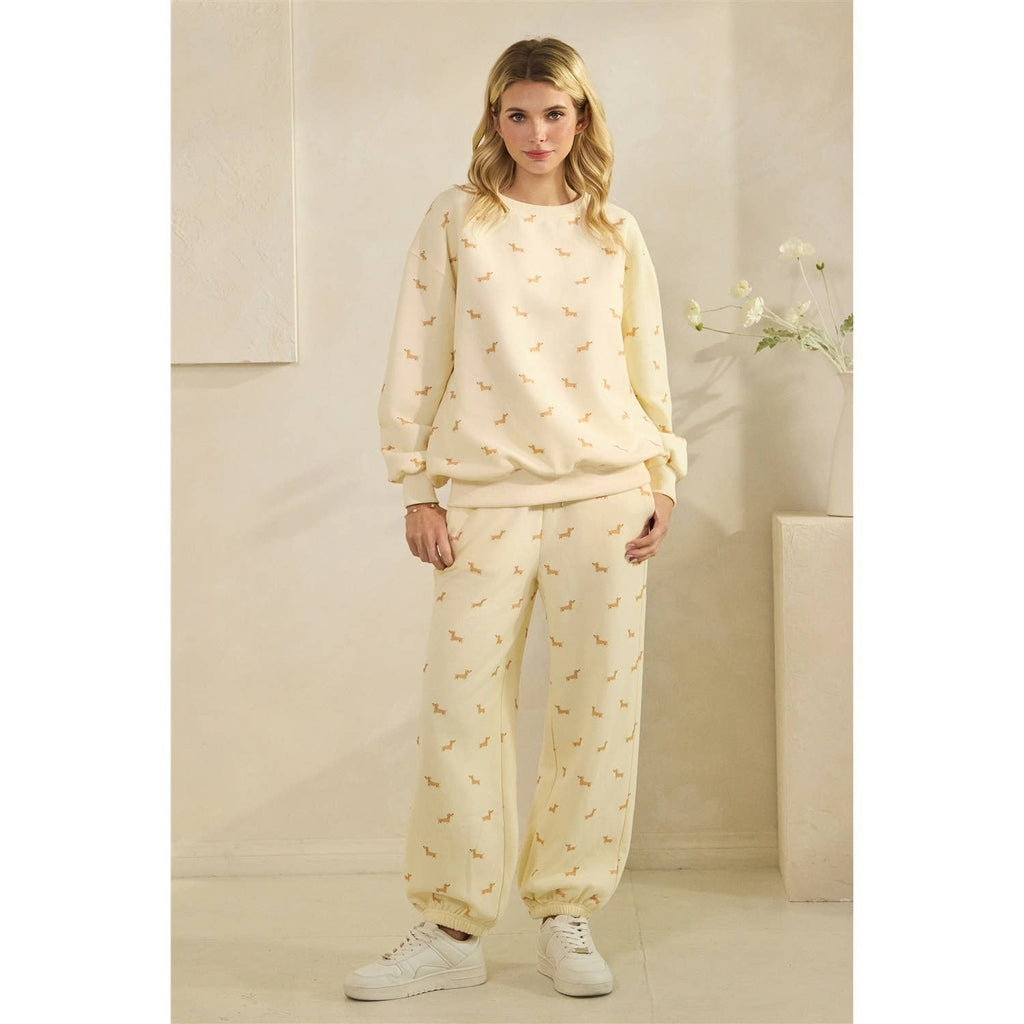 All Over Dog Crew Neck Sweatshirt