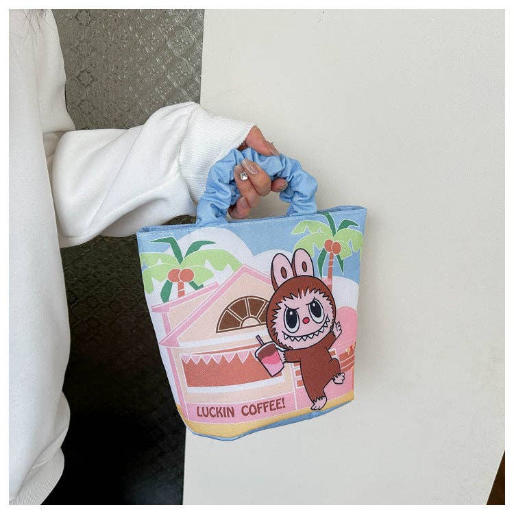 👜 “Labubu Charm” Cartoon Monster Cute Handbag – Portable Bucket Bag