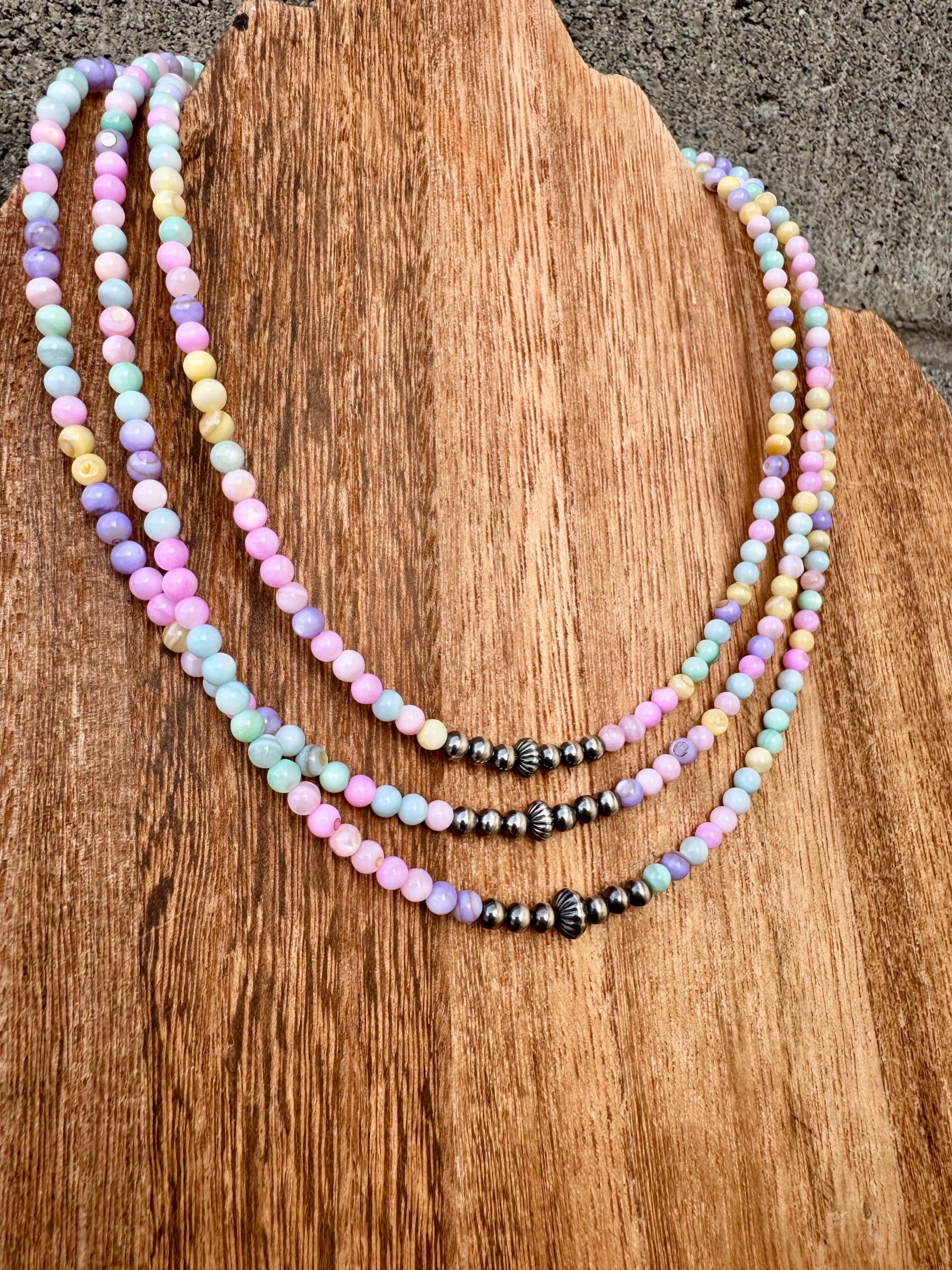 Mother of Pearl Necklace With Navajo Pearls/Western Choker