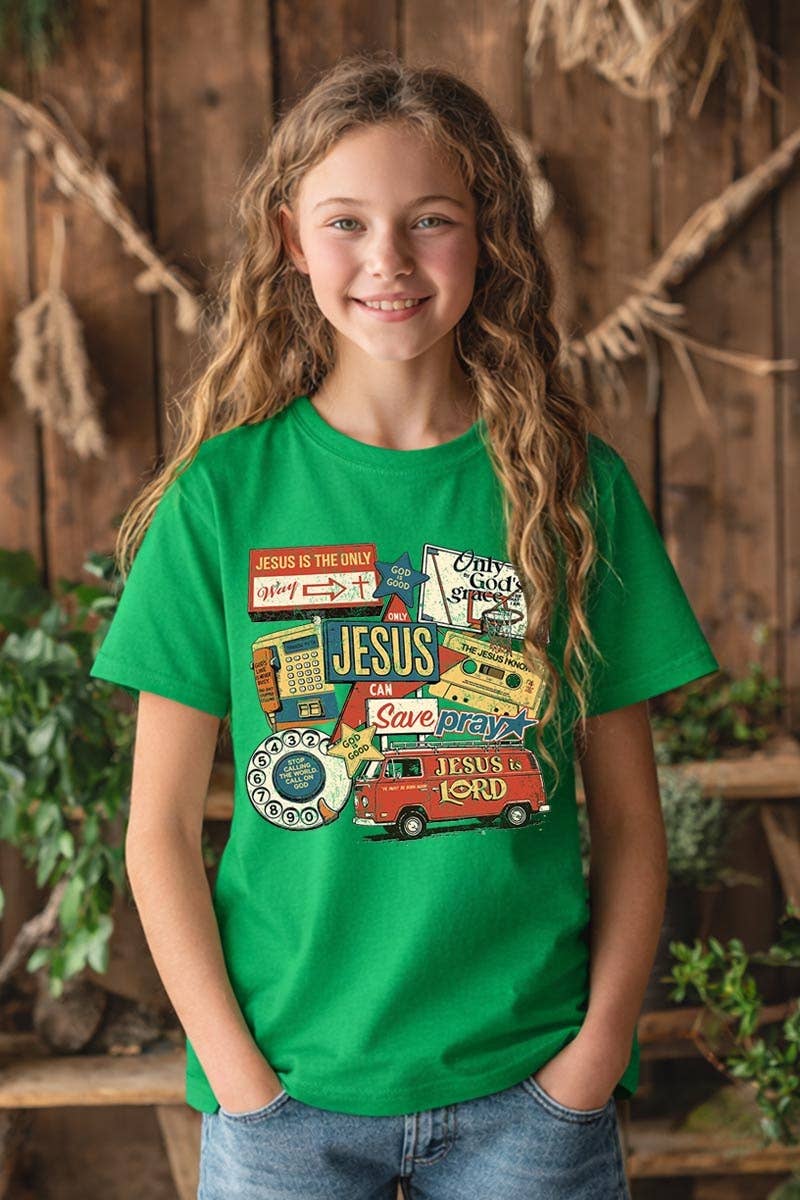 Jesus Save Collage Kids Graphic Heavy Cotton Tee