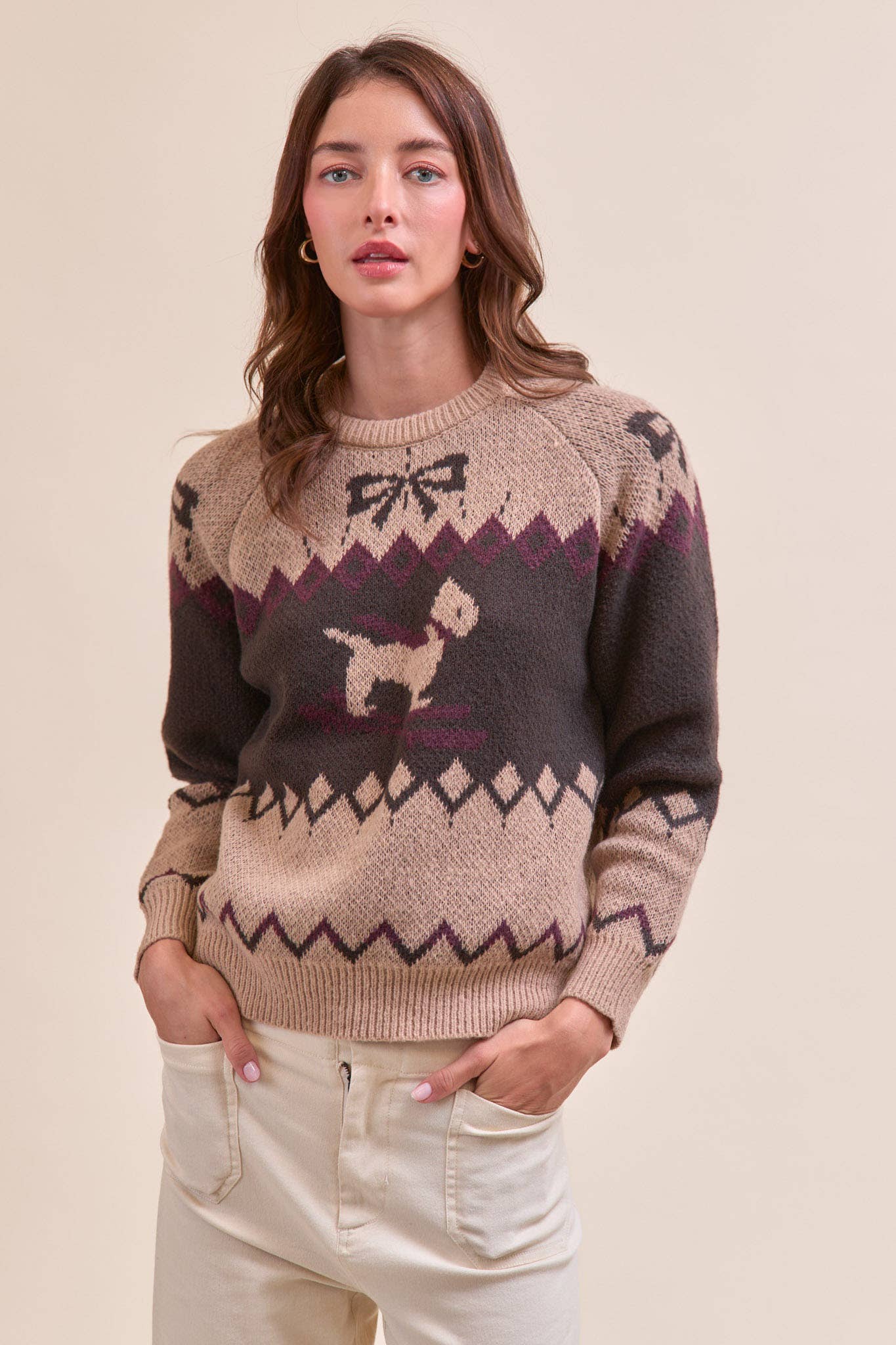 DOG MOTIF SWEATER PULLOVER