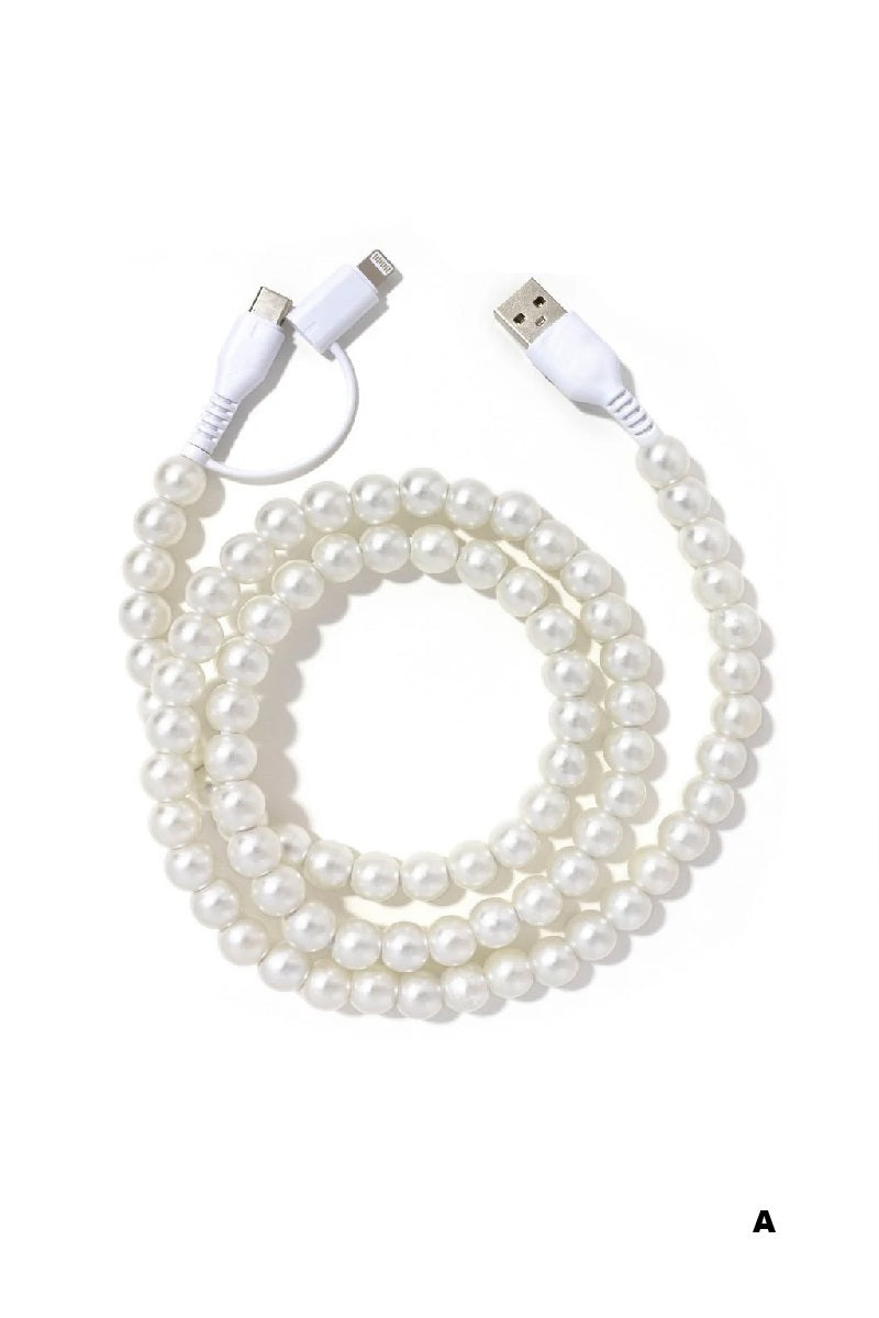 BEADED DUAL USB FAST CHARGING CABLE - UNIVERSAL