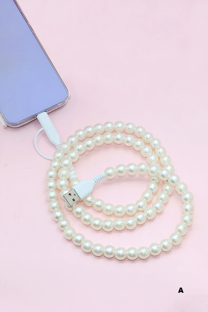 BEADED DUAL USB FAST CHARGING CABLE - UNIVERSAL