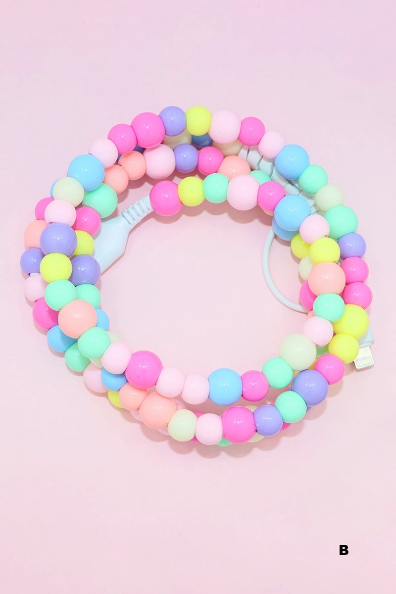 BEADED DUAL USB FAST CHARGING CABLE - UNIVERSAL