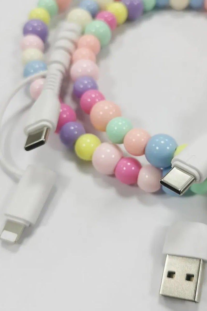 BEADED DUAL USB FAST CHARGING CABLE - UNIVERSAL