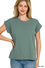 Zenana Cuffed Sleeve Muscle Tee