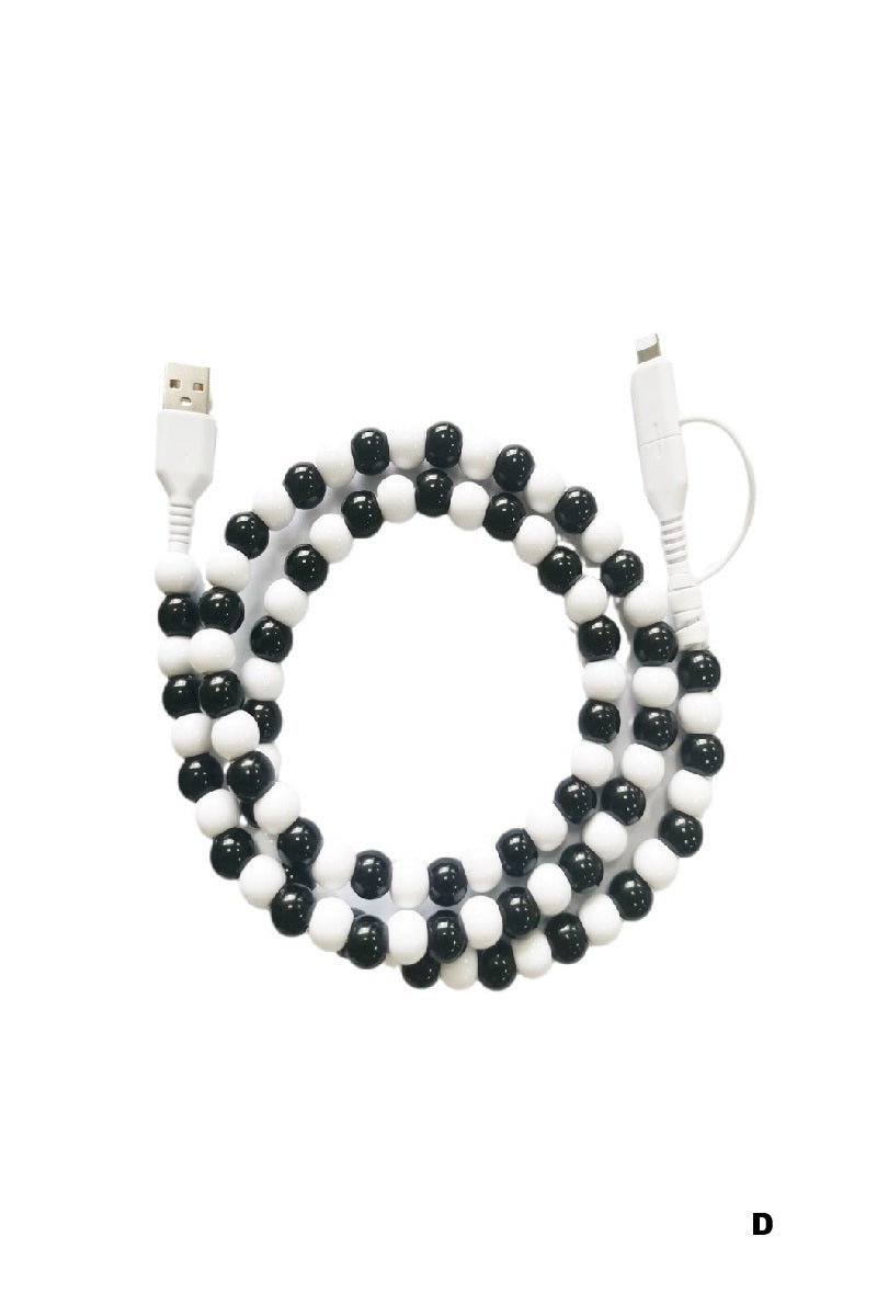 BEADED DUAL USB FAST CHARGING CABLE - UNIVERSAL