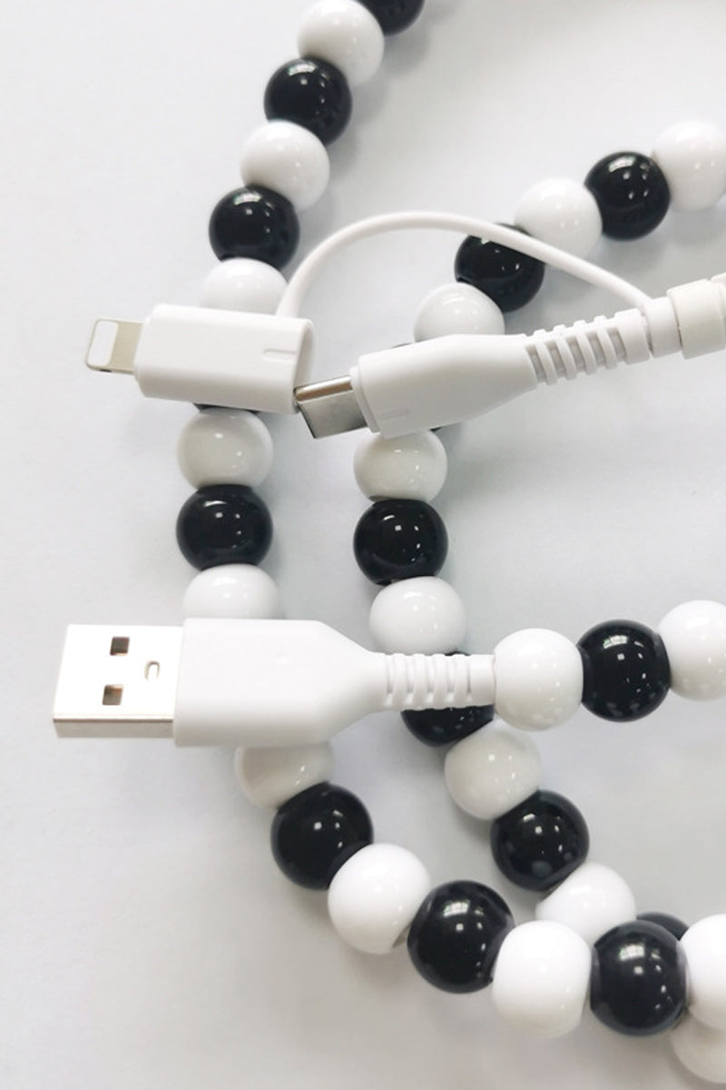 BEADED DUAL USB FAST CHARGING CABLE - UNIVERSAL