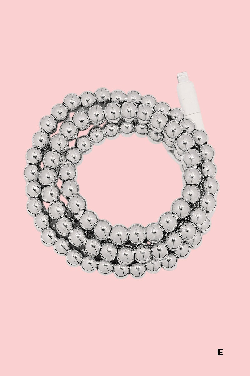 BEADED DUAL USB FAST CHARGING CABLE - UNIVERSAL