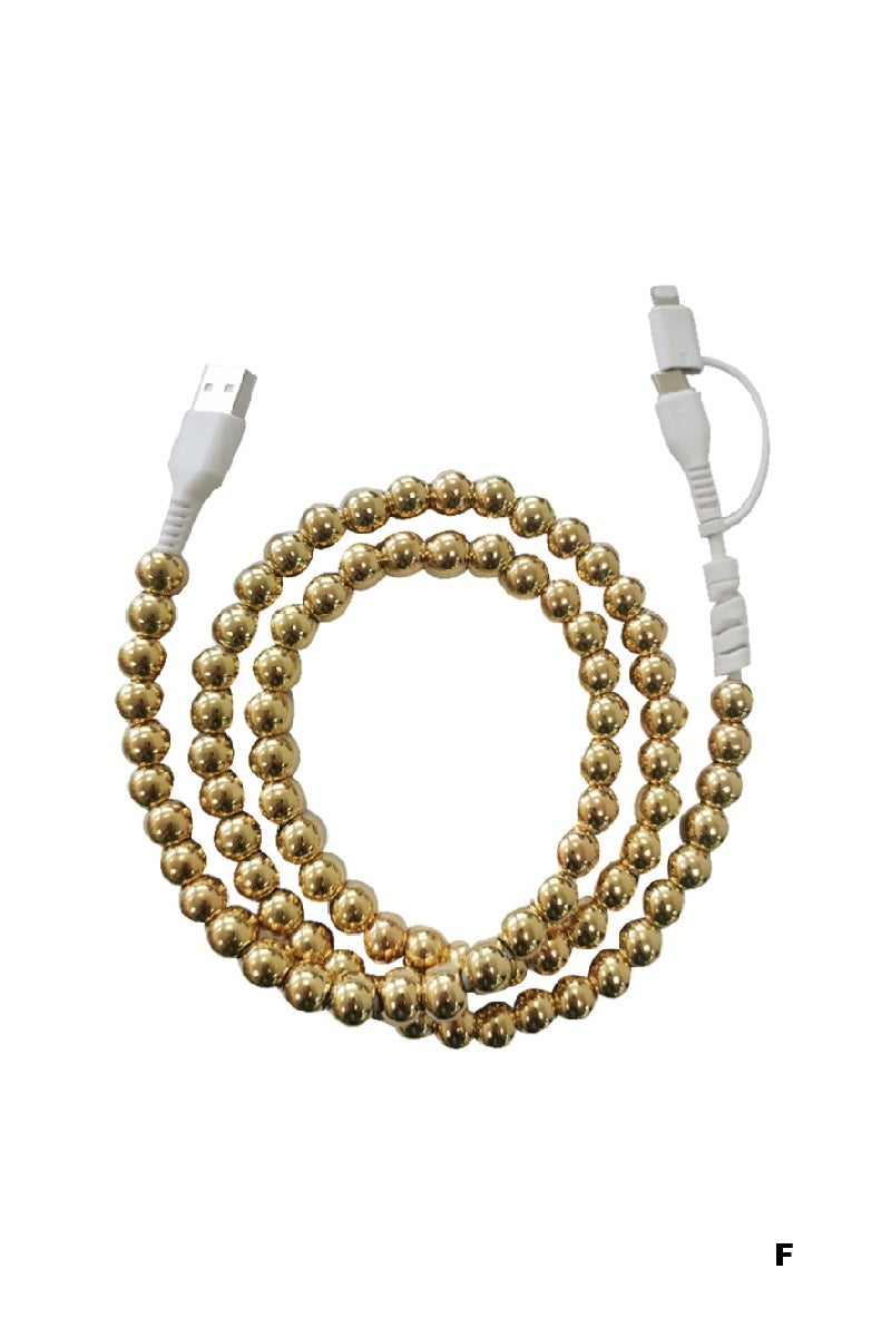 BEADED DUAL USB FAST CHARGING CABLE - UNIVERSAL