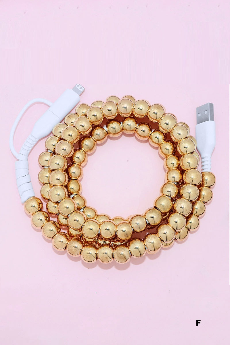 BEADED DUAL USB FAST CHARGING CABLE - UNIVERSAL