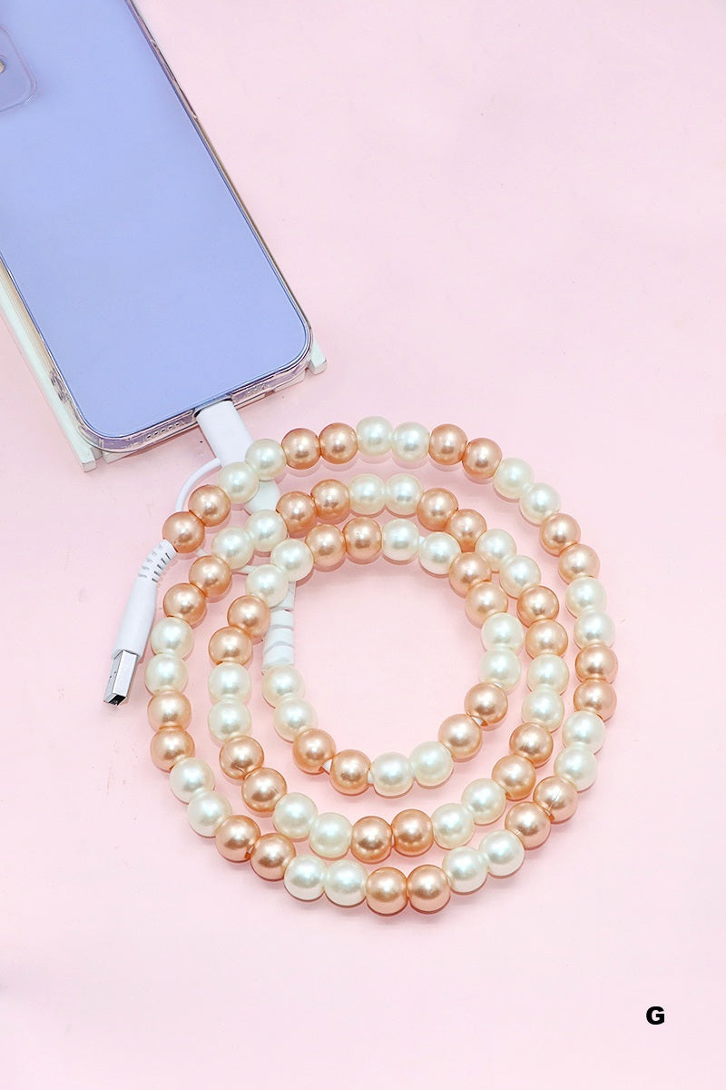 BEADED DUAL USB FAST CHARGING CABLE - UNIVERSAL
