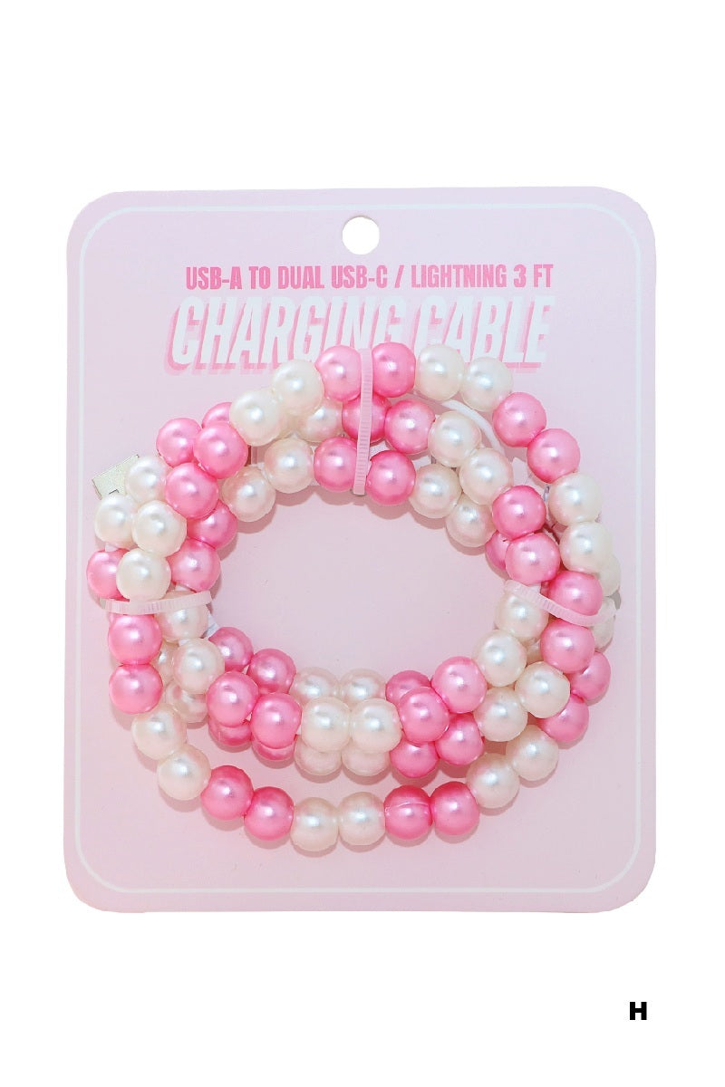 BEADED DUAL USB FAST CHARGING CABLE - UNIVERSAL