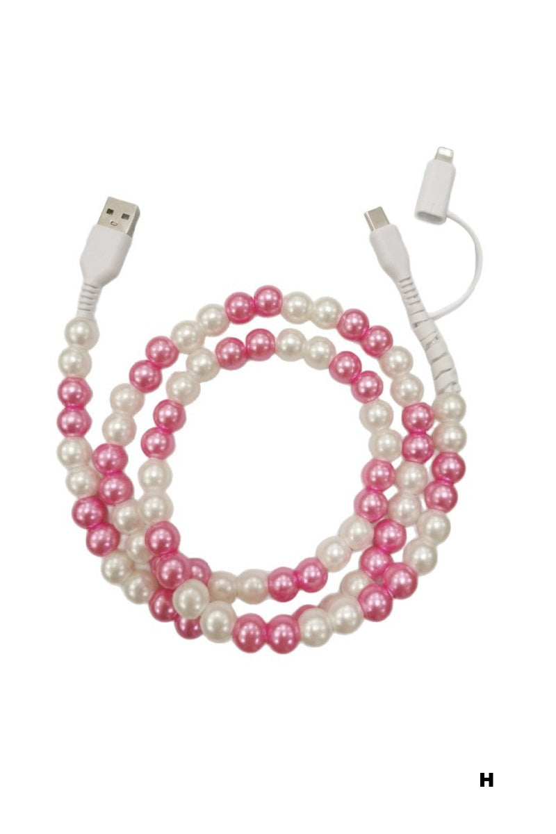 BEADED DUAL USB FAST CHARGING CABLE - UNIVERSAL