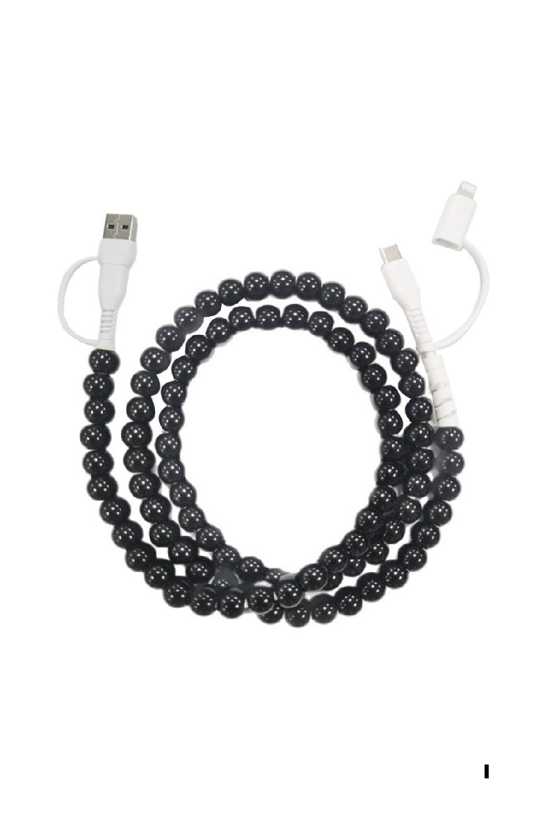 BEADED DUAL USB FAST CHARGING CABLE - UNIVERSAL