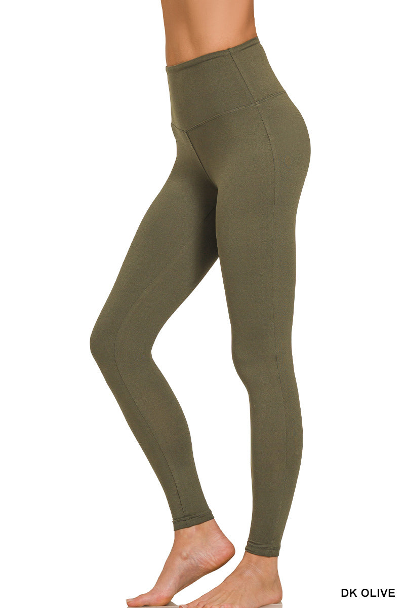 PREMIUM MICROFIBER WIDE WAISTBAND LEGGINGS Zenana