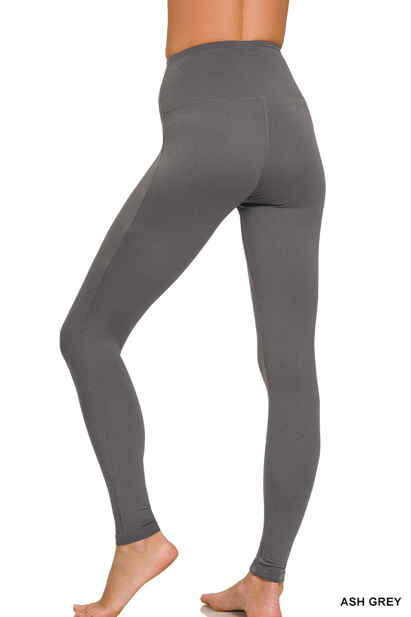 PREMIUM MICROFIBER WIDE WAISTBAND LEGGINGS Zenana