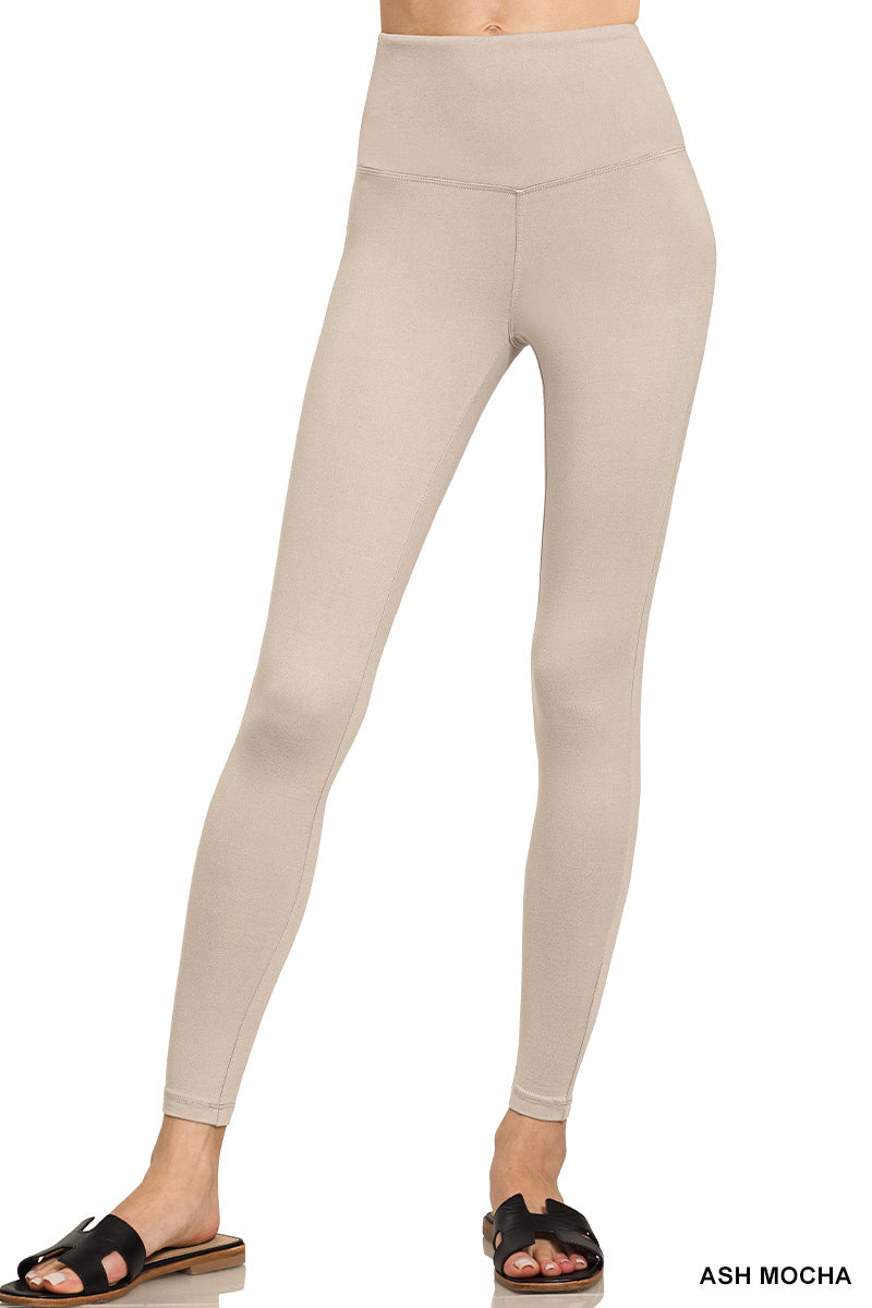 PREMIUM MICROFIBER WIDE WAISTBAND LEGGINGS Zenana