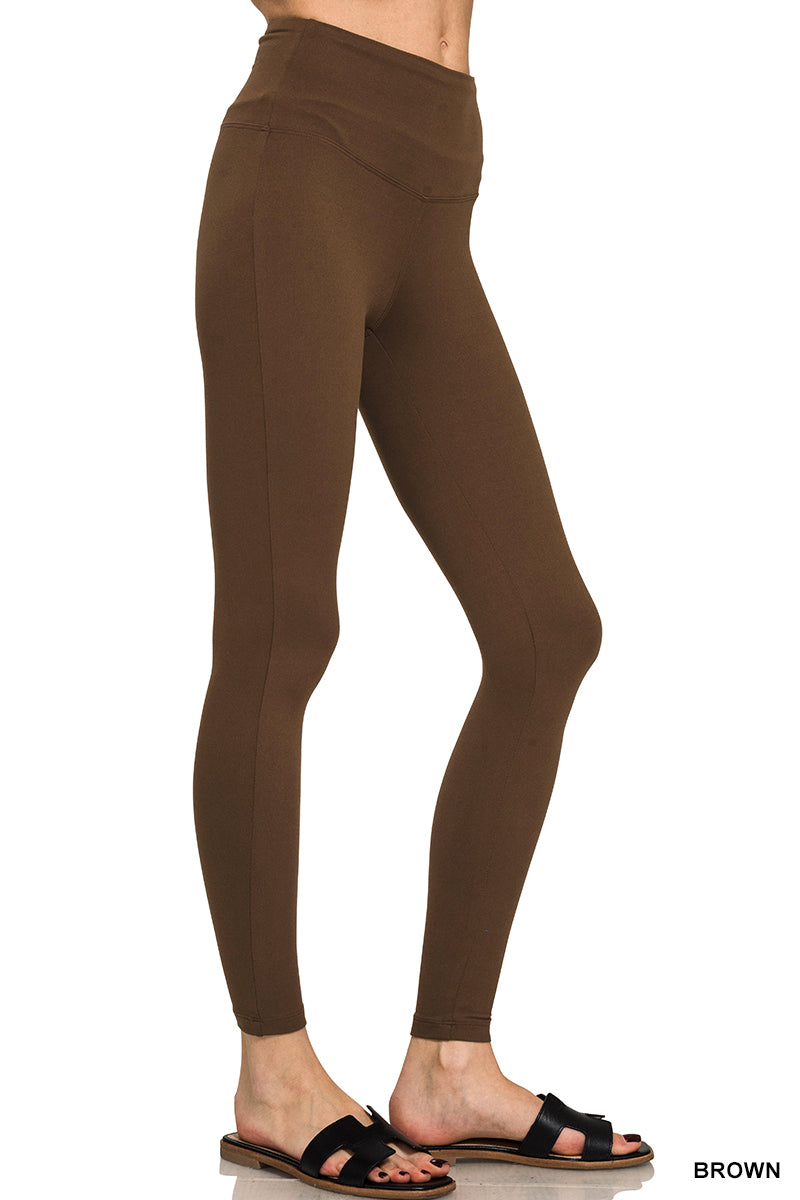 PREMIUM MICROFIBER WIDE WAISTBAND LEGGINGS Zenana