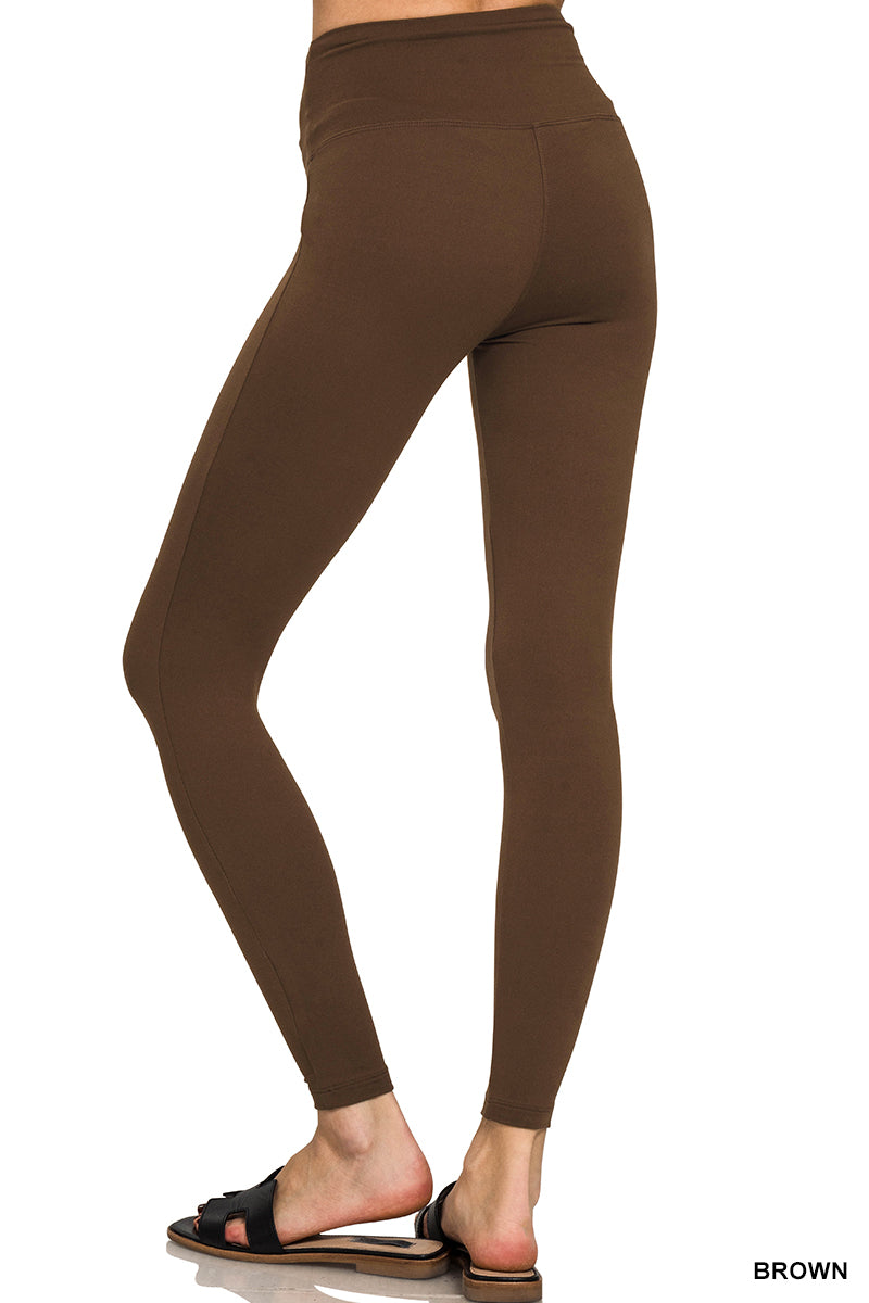 PREMIUM MICROFIBER WIDE WAISTBAND LEGGINGS Zenana