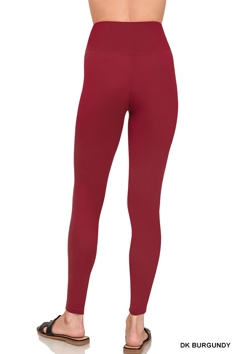 PREMIUM MICROFIBER WIDE WAISTBAND LEGGINGS Zenana