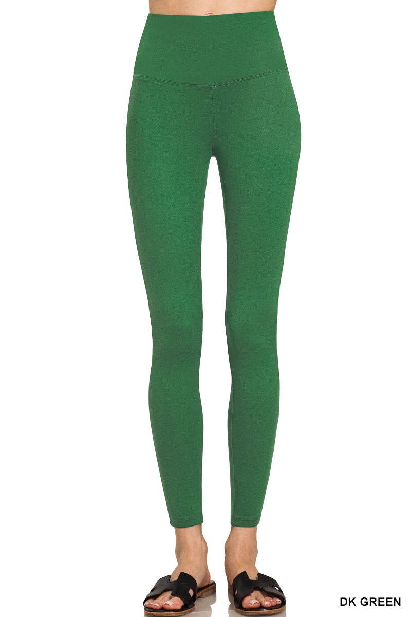 PREMIUM MICROFIBER WIDE WAISTBAND LEGGINGS Zenana