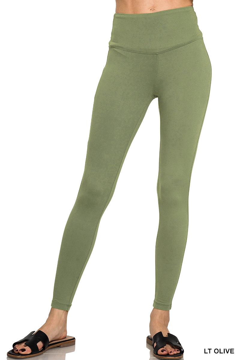 PREMIUM MICROFIBER WIDE WAISTBAND LEGGINGS Zenana