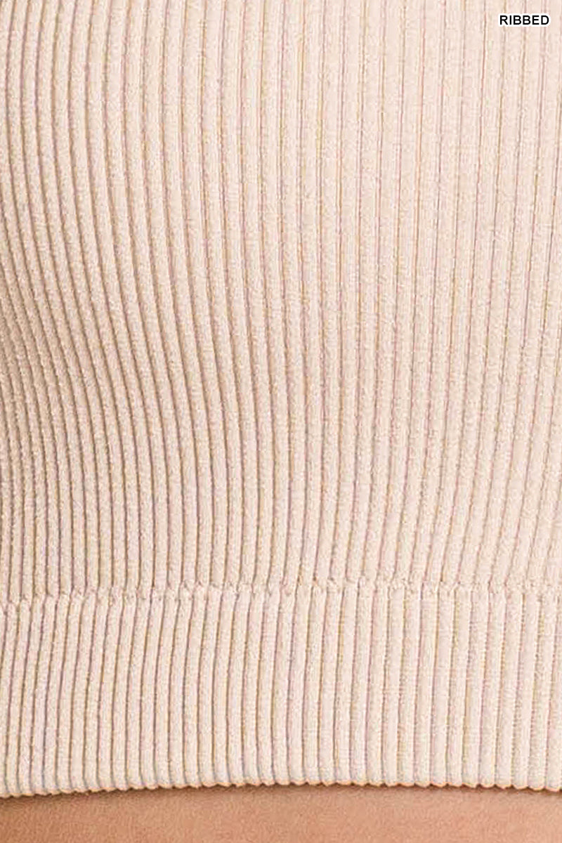 Ribbed seamless padded bra top