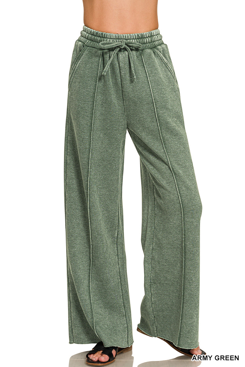 ACID WASHED WIDE LEG SWEATS