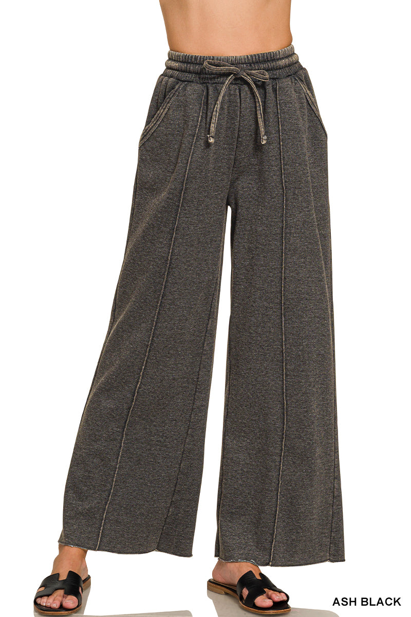 ACID WASHED WIDE LEG SWEATS