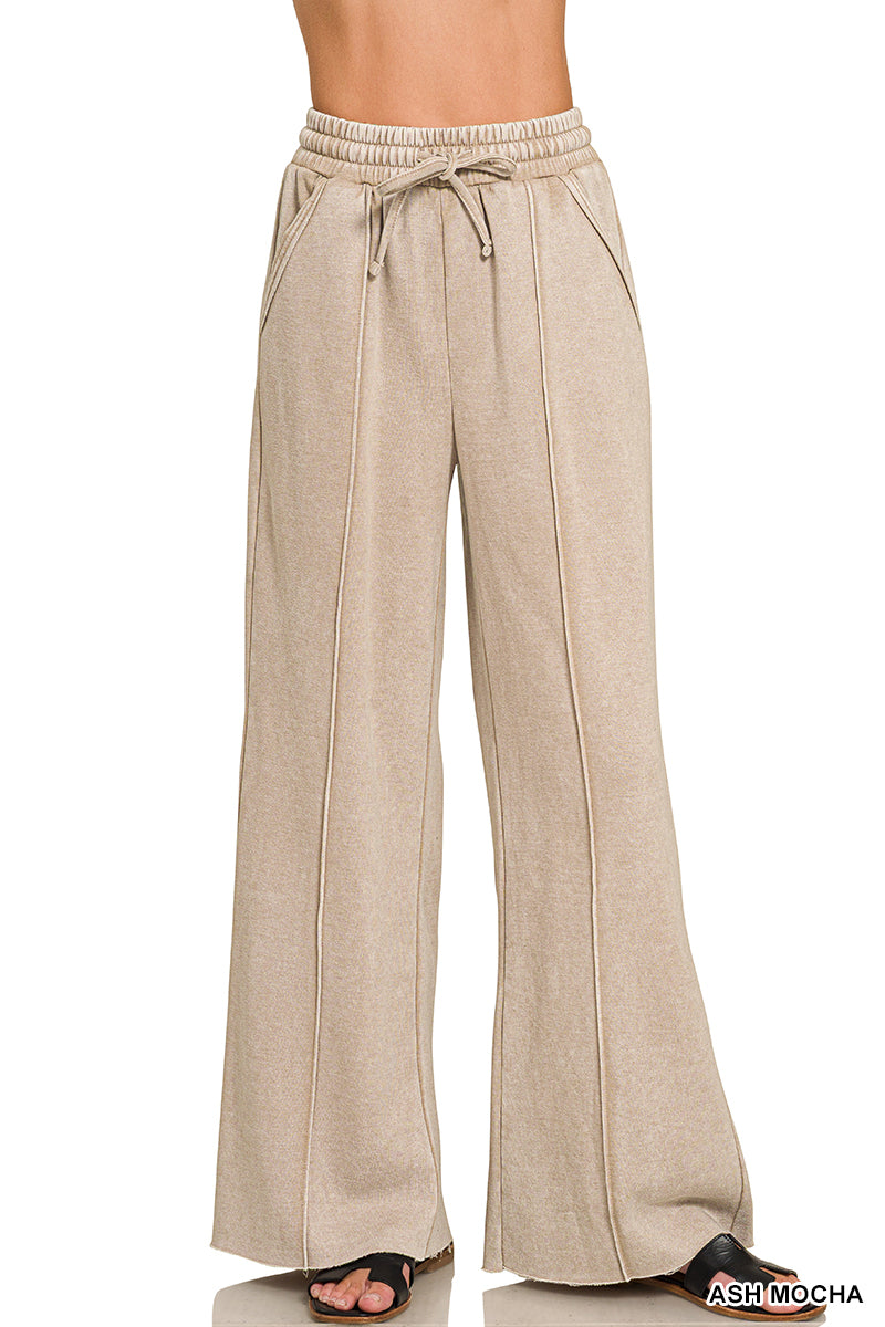 ACID WASHED WIDE LEG SWEATS