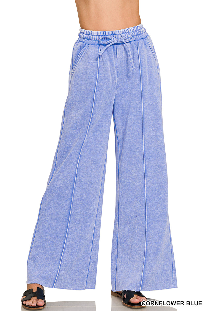 ACID WASHED WIDE LEG SWEATS