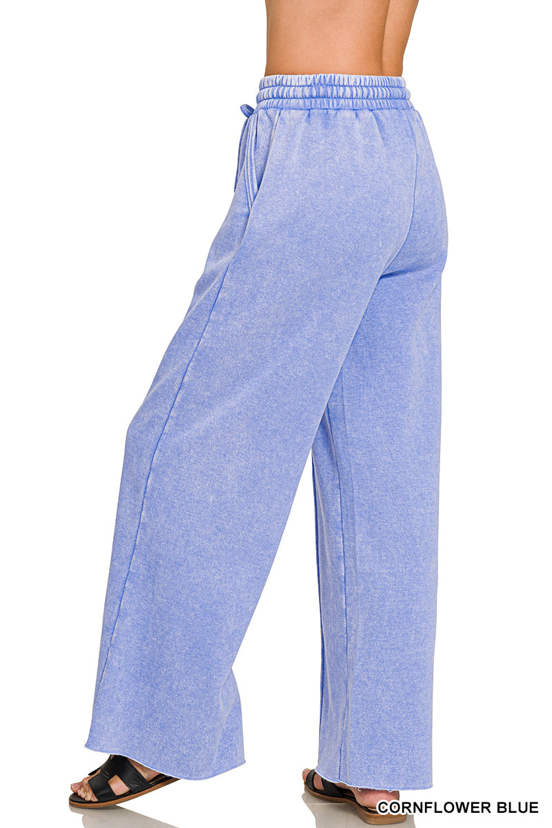 ACID WASHED WIDE LEG SWEATS
