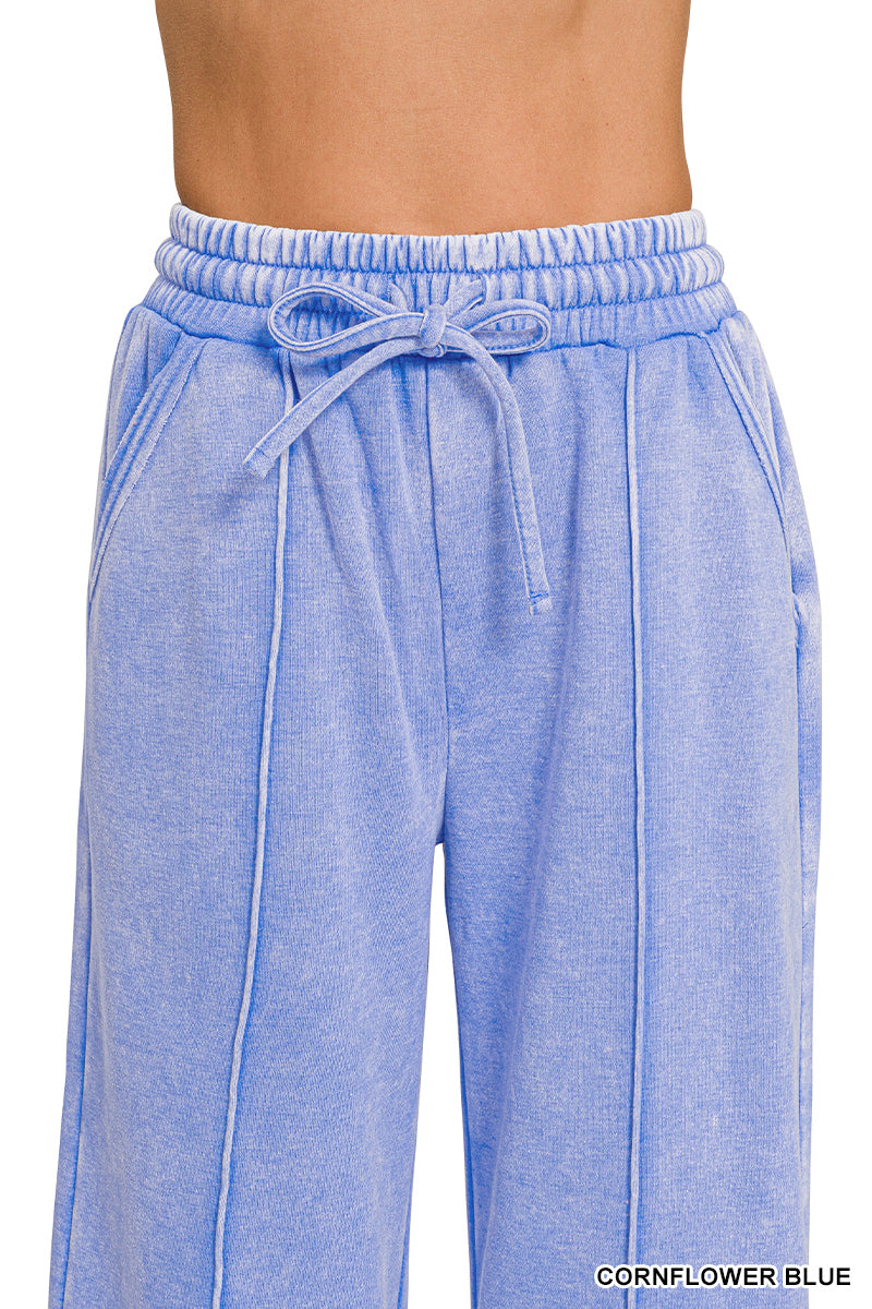 ACID WASHED WIDE LEG SWEATS