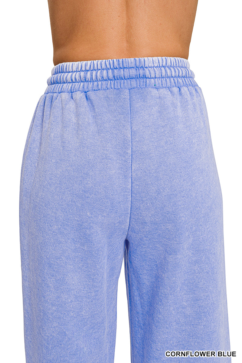 ACID WASHED WIDE LEG SWEATS