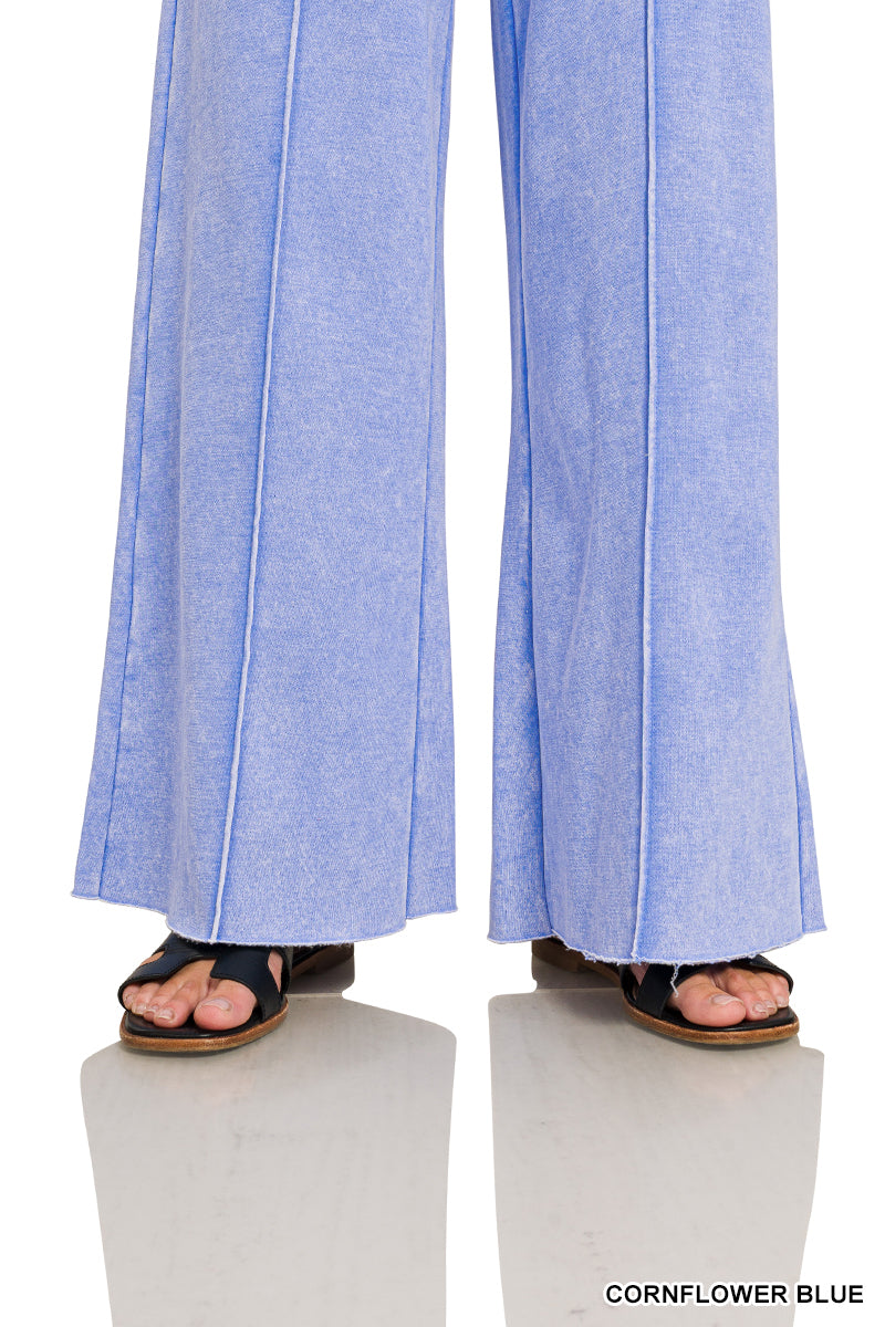 ACID WASHED WIDE LEG SWEATS