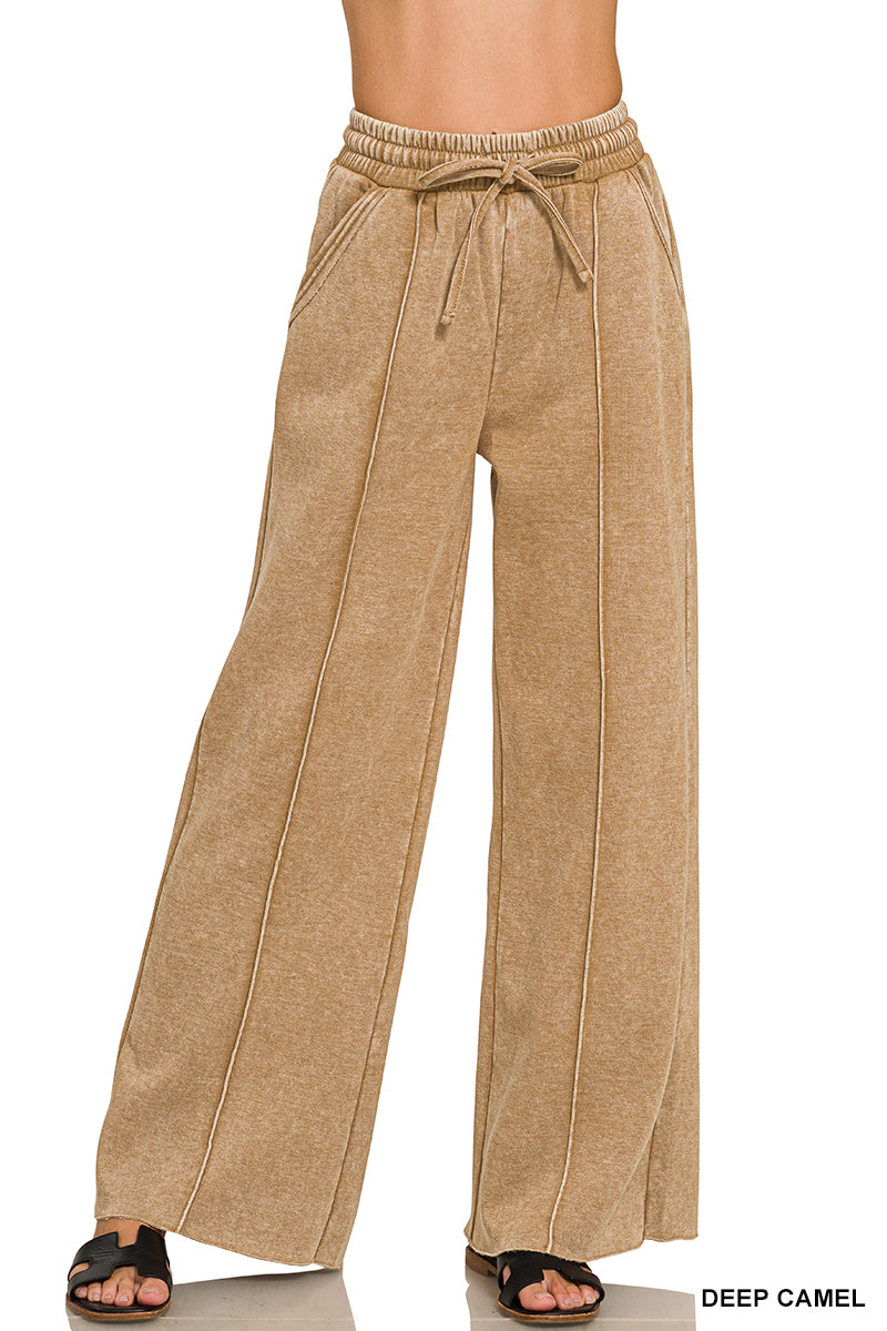 ACID WASHED WIDE LEG SWEATS
