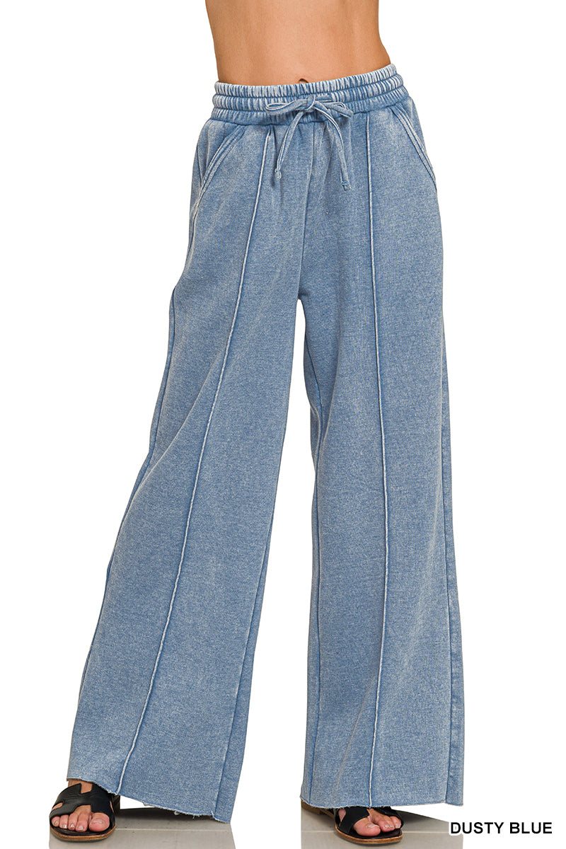 ACID WASHED WIDE LEG SWEATS