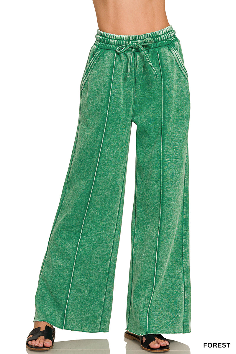 ACID WASHED WIDE LEG SWEATS